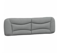 vidaXL Coussin de tête de lit Hvar Oreiller de lecture Gris clair 180 cm tissu