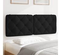 Vidaxl Coussin De Tête De Lit Noir 120 Cm Velours Noir