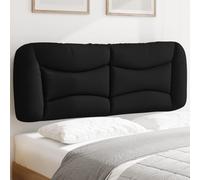 vidaXL Coussin de tête de lit noir 140 cm tissu Noir