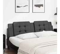 vidaXL Coussin de Tête de Lit, Oreiller Rembourré de Tête de Lit, Accessoire de Lit de Chambre à Coucher Intérieur, Noir 180 374873