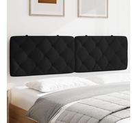 Vidaxl Coussin De Tête De Lit Noir 180 Cm Velours Noir