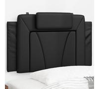 Vidaxl Coussin De Tête De Lit Noir 90 Cm Similicuir Noir