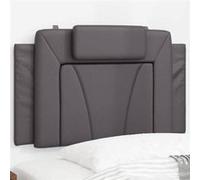 vidaXL Coussin de tête de lit Viana - Coussin de lecture zippé 90 cm similicuir gris