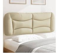 vidaXL Coussin de Tête de Lit, Oreiller de Lecture avec Fermeture à Glissière, Coussin de Lecture pour Lit Chambre, Crème 374581