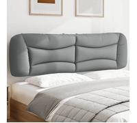 vidaXL Coussin de Tête de Lit, Oreiller de Lecture avec Fermeture à Glissière, Coussin de Lecture pour Lit Chambre, Gris Clair 180 cm Tissu