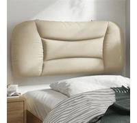 vidaXL Coussin de tête de lit crème 80 cm tissu avec fermeture à glissière