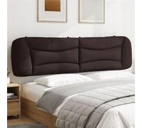 vidaXL Coussin de tête de lit Hvar - Oreiller de lecture, fermeture à glissière, Marron foncé 200 cm