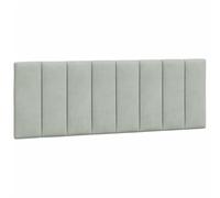 vidaXL Coussin de Tête de Lit, Oreiller de Lecture avec Fermeture à Glissière, Coussin de Lecture pour Lit Chambre, Gris Clair 120 cm Velours