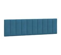 vidaXL Coussin de Tête de Lit, Oreiller de Tête de Lit avec Bandes Auto-agrippantes, Coussin Rembourré Chambre à Coucher, Bleu 180 cm Velours