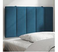 vidaXL Coussin de tête de lit Hanko – Rembourré, bandes auto-agrippantes – Bleu 80 cm Velours