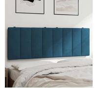vidaXL Coussin de tête de lit Hanko – Rembourré, bandes auto-agrippantes, bleu velours 140 cm