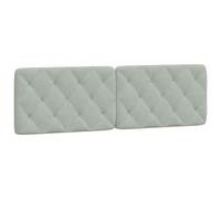 vidaXL Coussin de Tête de Lit, Oreiller de Tête de Lit avec Bandes Auto-agrippantes, Coussin Rembourré Chambre à Coucher, Gris Clair 160 cm Velours