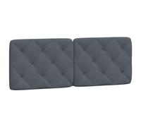 vidaXL Coussin de Tête de Lit, Oreiller de Tête de Lit avec Bandes Auto-agrippantes, Coussin Rembourré Chambre à Coucher, Gris Foncé 120 cm Velours