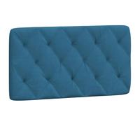 vidaXL Coussin de Tête de Lit, Oreiller de Tête de Lit avec Bandes Auto-agrippantes, Coussin Rembourré Chambre à Coucher, Bleu 100 cm Velours