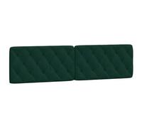 vidaXL Coussin de tête de lit rembourré 200 cm velours vert foncé bandes auto-agrippantes