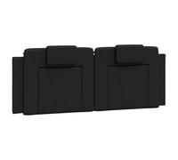 vidaXL Coussin de Tête de Lit, Oreiller de Tête de Lit avec Bandes Auto-agrippantes, Coussin Rembourré Chambre à Coucher, Noir 152 cm Similicuir