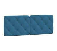 vidaXL Coussin de Tête de Lit, Oreiller de Tête de Lit avec Bandes Auto-agrippantes, Coussin Rembourré Chambre à Coucher, Bleu 140 cm Velours