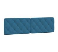 vidaXL Coussin de Tête de Lit, Oreiller de Tête de Lit avec Bandes Auto-agrippantes, Coussin Rembourré Chambre à Coucher, Bleu 180 cm Velours