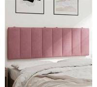 vidaXL Coussin de tête de lit Hanko - Velours rembourré, bandes auto-agrippantes - Rose 140 cm