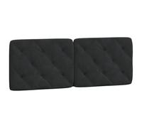 vidaXL Coussin de Tête de Lit, Oreiller de Tête de Lit avec Bandes Auto-agrippantes, Coussin Rembourré Chambre à Coucher, Noir 140 cm Velours