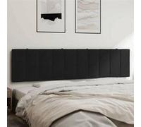 vidaXL Coussin de Tête de Lit Hanko, Oreiller de Tête de Lit avec Bandes Auto-agrippantes, Coussin Rembourré Chambre à Coucher, Noir 200 cm Velours
