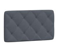 vidaXL Coussin de Tête de Lit, Oreiller de Tête de Lit avec Bandes Auto-agrippantes, Coussin Rembourré Chambre à Coucher, Gris Foncé 90 cm Velours