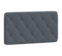 vidaXL Coussin de Tête de Lit, Oreiller de Tête de Lit avec Bandes Auto-agrippantes, Coussin Rembourré Chambre à Coucher, Gris Foncé 100 cm Velours