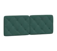 vidaXL Coussin de Tête de Lit, Oreiller de Tête de Lit avec Bandes Auto-agrippantes, Coussin Rembourré Chambre à Coucher, Vert Foncé 140 cm Velours