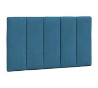 Coussin de tête de lit bleu 90 cm velours