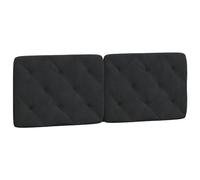 vidaXL Coussin de Tête de Lit, Oreiller de Tête de Lit avec Bandes Auto-agrippantes, Coussin Rembourré Chambre à Coucher, Noir 120 cm Velours