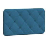 vidaXL Coussin de Tête de Lit, Oreiller de Tête de Lit avec Bandes Auto-agrippantes, Coussin Rembourré Chambre à Coucher, Bleu 90 cm Velours