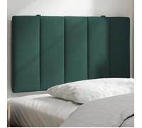 vidaXL Coussin de tête de lit Hanko – Rembourré, velours, bandes auto-agrippantes – Vert foncé 80 cm