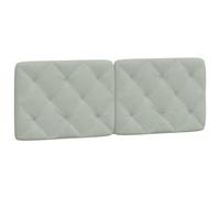 vidaXL Coussin de Tête de Lit, Oreiller de Tête de Lit avec Bandes Auto-agrippantes, Coussin Rembourré Chambre à Coucher, Gris Clair 140 cm Velours