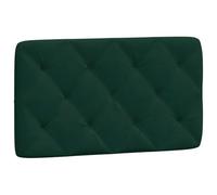 vidaXL Coussin de tête de lit Rembourré en velours avec bandes auto-agrippantes Vert foncé 90 cm