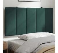 vidaXL Coussin de tête de lit 374658 - Rembourré velours vert foncé 100cm bandes auto-agrippantes