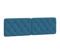 vidaXL Coussin de Tête de Lit, Oreiller de Tête de Lit avec Bandes Auto-agrippantes, Coussin Rembourré Chambre à Coucher, Bleu 160 cm Velours