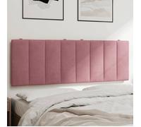 vidaXL Coussin de tête de lit Hanko - Velours rembourré, bandes auto-agrippantes - Rose 140 cm
