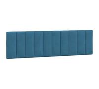 vidaXL Coussin de Tête de Lit, Oreiller de Tête de Lit avec Bandes Auto-agrippantes, Coussin Rembourré Chambre à Coucher, Bleu 180 cm Velours