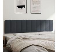 vidaXL Coussin de tête de lit Hanko – Rembourré, bandes auto-agrippantes, velours gris foncé 200 cm