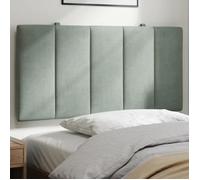 vidaXL Coussin de tête de lit Hanko – Rembourré, velours gris clair, 100 cm, bandes auto-agrippantes