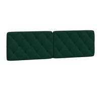 vidaXL Coussin de Tête de Lit, Oreiller de Tête de Lit avec Bandes Auto-agrippantes, Coussin Rembourré Chambre à Coucher, Vert Foncé 180 cm Velours