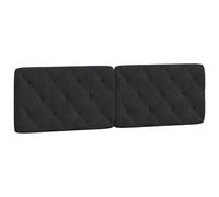 vidaXL Coussin de Tête de Lit, Oreiller de Tête de Lit avec Bandes Auto-agrippantes, Coussin Rembourré Chambre à Coucher, Noir 160 cm Velours