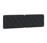 vidaXL Coussin de Tête de Lit, Oreiller de Tête de Lit avec Bandes Auto-agrippantes, Coussin Rembourré Chambre à Coucher, Noir 180 cm Velours