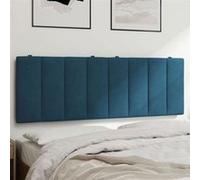 vidaXL Coussin de tête de lit Hanko – Rembourré, bandes auto-agrippantes, bleu velours 140 cm