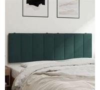 vidaXL Coussin de tête de lit Hanko rembourré velours bandes auto-agrippantes Vert foncé 160 cm