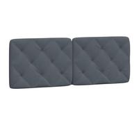 vidaXL Coussin de Tête de Lit, Oreiller de Tête de Lit avec Bandes Auto-agrippantes, Coussin Rembourré Chambre à Coucher, Gris Foncé 140 cm Velours