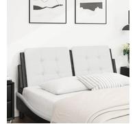 vidaXL Coussin de tête de lit Zadar – Similicuir blanc/noir 140 cm rembourré