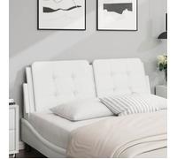 vidaXL Coussin de Tête de Lit, Oreiller Rembourré de Tête de Lit, Accessoire de Lit de Chambre à Coucher Intérieur, Blanc 374860