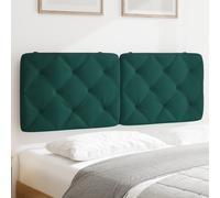 Vidaxl Coussin De Tête De Lit Vert Foncé 140 Cm Velours Vert