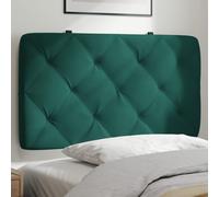 vidaXL Coussin de Tête de Lit, Oreiller de Tête de Lit avec Bandes Auto-agrippantes, Coussin Rembourré Chambre à Coucher, Vert Foncé 90 cm Velours